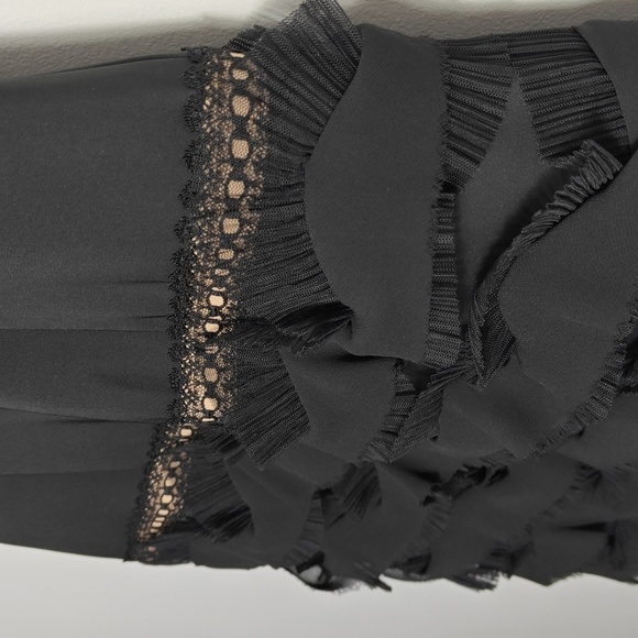 BCBG MAXAZRIA Black Ruffle Mesh Tiered Sleeveless Party Dress Size 4 - Picture 7 of 16